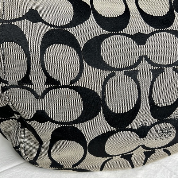Coach black signature shoulder bag purse tote - Picture 7 of 10